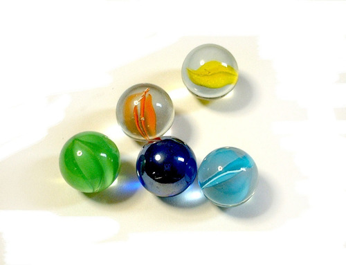 10 X Bolones 25mm De Vidrio Tornasol Polkas Tiritos Bolitas