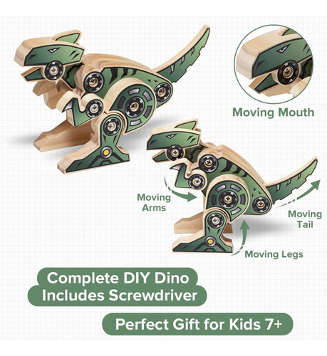 Kit De Madera Bricolaje Juguetes Dinosaurios Para Niños 7 A