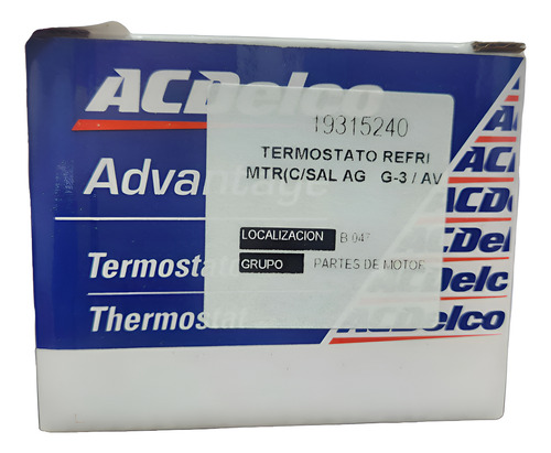 Termostato Sonic, Trax, Cruze Acdelco 2010-2016