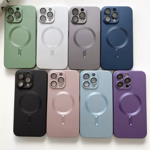 Funda Iphone 12 Compatible Magsafe Protector Camara Verde Claro Iphone 12