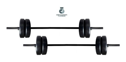 Imagen 3 de 3 de Kit 80lbs, 2 Barras Rectas, 8 Discos 10lbs, Pesas Ejercicio
