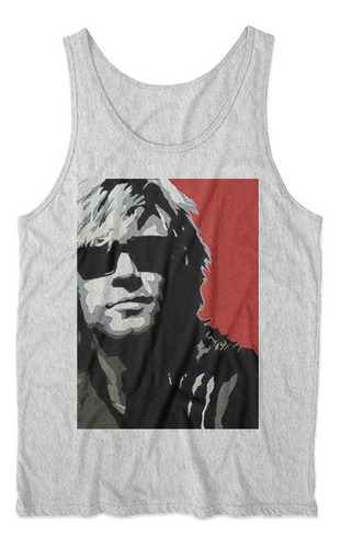 Musculosa Bon Jovi Poster Diseño Gris Melange