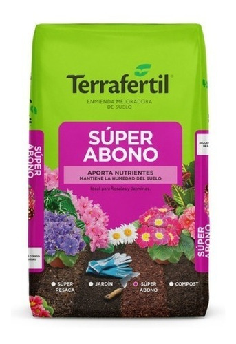 Sustrato Tierra Super Abono Terrafertil Jardin X 20 Litros