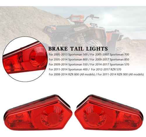 Luces Traseras Led Para Polaris Sportsman 500-800 05-17 Roja