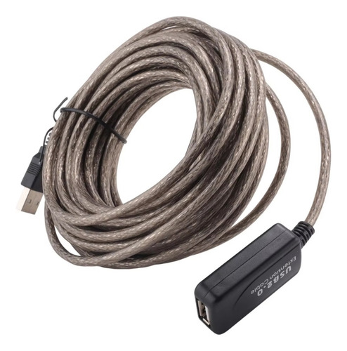 Cabo Extensor Usb 2.0 5 Metros Repetidor Amplificado Ativo Cor Cinza-escuro