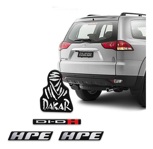 Kit Emblemas Mitsubishi Pajero Dakar Hpe Di-dh 2014 Resinado
