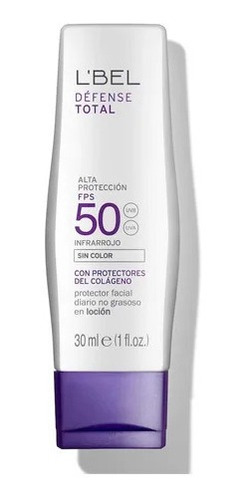 Imagen 1 de 1 de L'bel, Défense Total, Protector Solar Facial, Sin Color