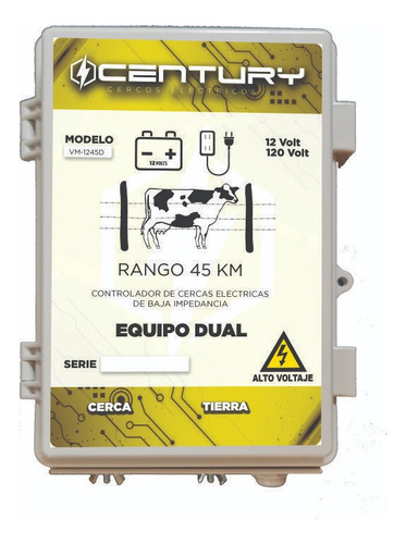 Cerco Electrico Ganadero Dual ( 127 Volts Y 12 Volts 45 Km)