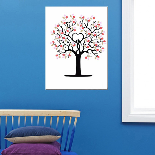 . Árbol De Pintura De Huellas Dactilares Con Firma De