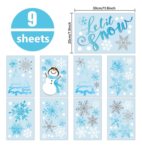 Anydesign Winter Snowflake Snow Man Pegatinas De Pared De La