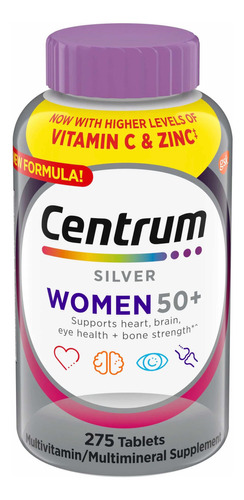 Centrum Silver Women 50 mas Multivitaminico 275 Tabletas  Sabor Sin sabor