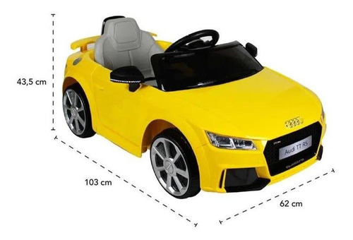 Carro a bateria para crianças Bel Audi TT RS Brink cor amarelo 110V/220V