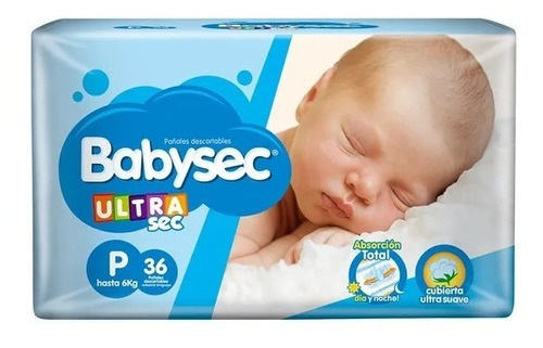 Pañales Babysec Ultra Talle P Por 36 Unidades.