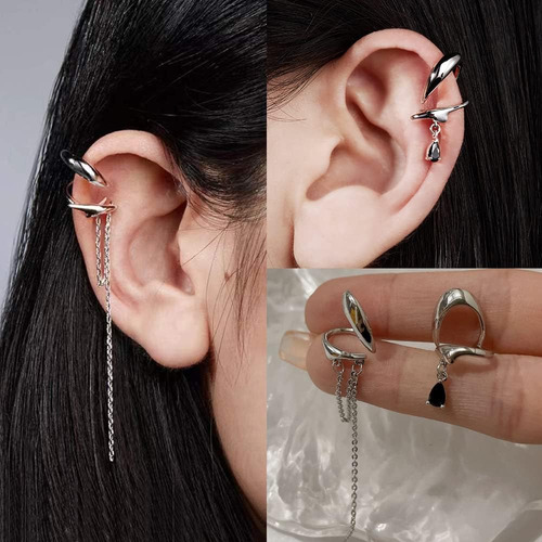 34 Piezas De Pendientes Ajustables De Oro Y Plata Para Mujer