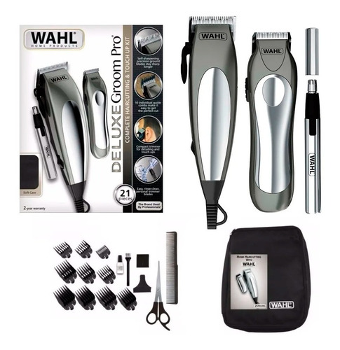 Wahl Deluxe Groom Pro Kit 3 Cortadoras De Pelo 21 Piezas 6c