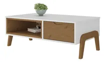 Comprar Mesa Ratona Con Cajon Mesita De Centro - Living Comedor Sala Color: Blanco\u002Fpino