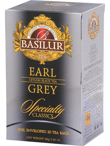 Te Negro 100% Ceylon - Earl Grey 25 Bol/ Basilur. Agronewen.