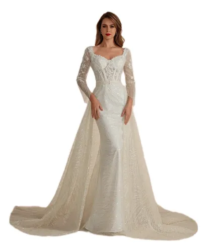 Vestido de novia discount sirena con falda desmontable