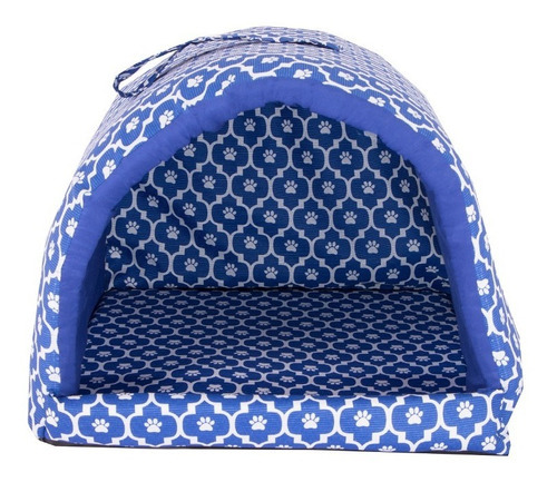 Cama Pet Cachorro Ou Gato Iglu Estampada Cor Azul