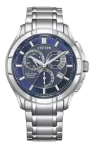 Comprar Reloj Citizen Eco Drive Perpetuo Crono Azul Bl8160-58l Color De La Correa Plateado