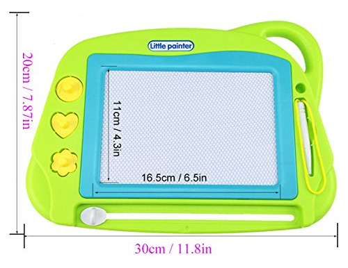 Tablero De Dibujo Magnetico Portatil Con Pluma Color Verde