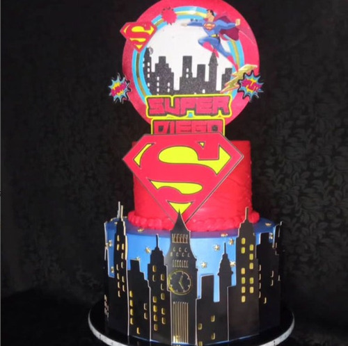 Topper De Superman Personalizado Para Tortas De Cumpleaños
