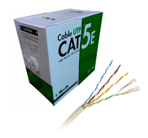 Cable De Red Utp Multifilar Cat5e, 24 Awg, Caja 305mts Cca