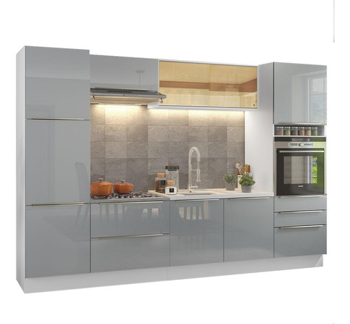 Madesa Gabinete Cocina Completa 320cm Lux Blanc/gris 01