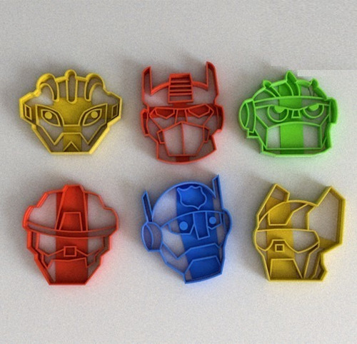 Pack X6 Rescuebots Transformers Molde Cortante Galletas