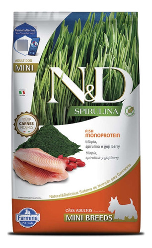 N&d Spirulina Tilápia E Goji Berry Cão Adulto Pequenas 7kg