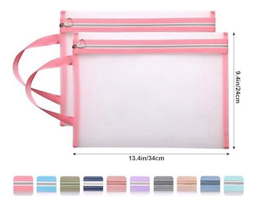 Bolsas De Malla Con Cierre Para Organización, 10 Piezas, Bol