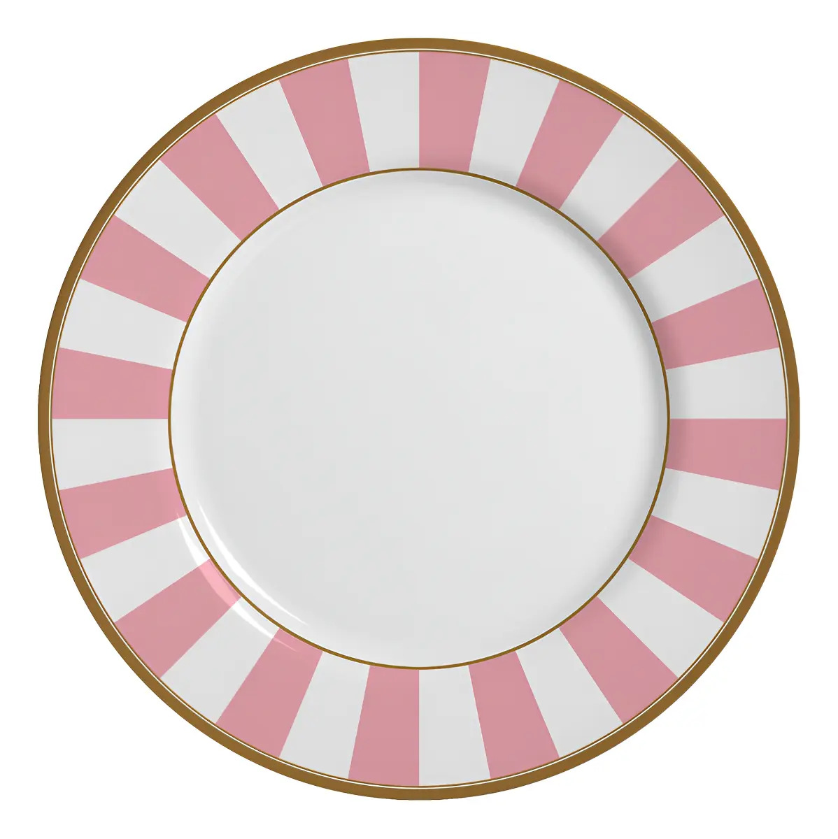 CONJUNTO DE 6 PRATOS DE SOBREMESA STRIPE Ø21CM ROSA ALLEANZA
