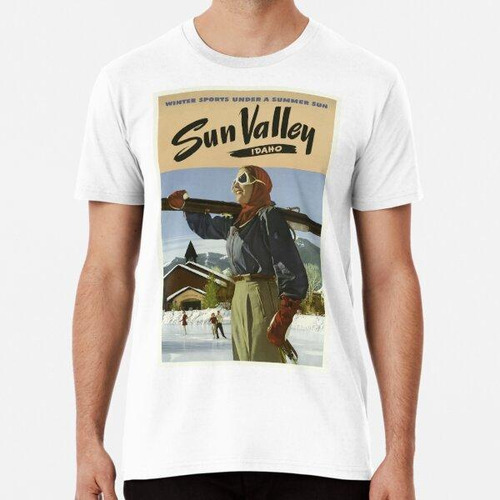 Remera Cartel De Viaje Vintage Sun Valley Idaho Algodon Prem