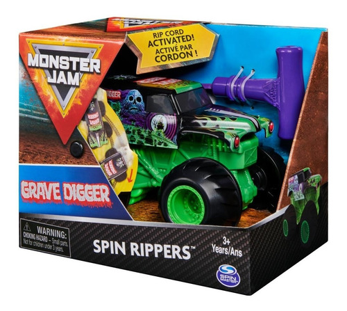 Carro Mosnter Jam Spin Rippers Grave Digger Con Lanzador