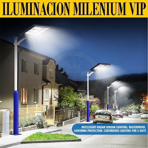 Lampara Led Solar 1600w Luz Blanca Poste Alumbrado Publico