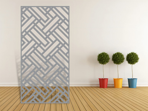 Celosía Panel Decorativo De Pvc Cdmx Para Exteriores E Interiores 120 Cm X 240 Cm X 6 Mm División De Espacios, Resistente Al Agua, Auto Extinguible (gris)