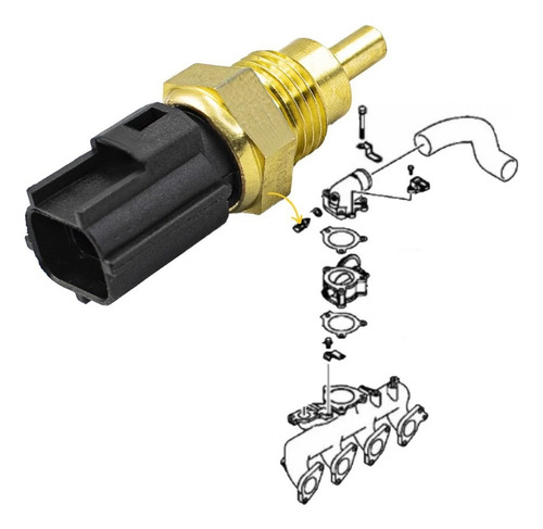 Sensor Temperatura Água Cabeçote L200 Pajero Hpe 2003 A 2012