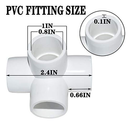 Paquete De 18 Accesorios De Pvc Con Forma De Codo De 4 Vías,