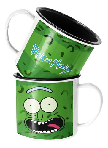 Taza Enlozada Lechera Rick Y Morty Serie Pickle Rick