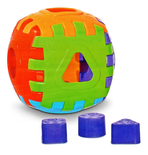 Cubo Didático Educativo Monta-desmonta Com 3 Peças-colorido Cor Multicor