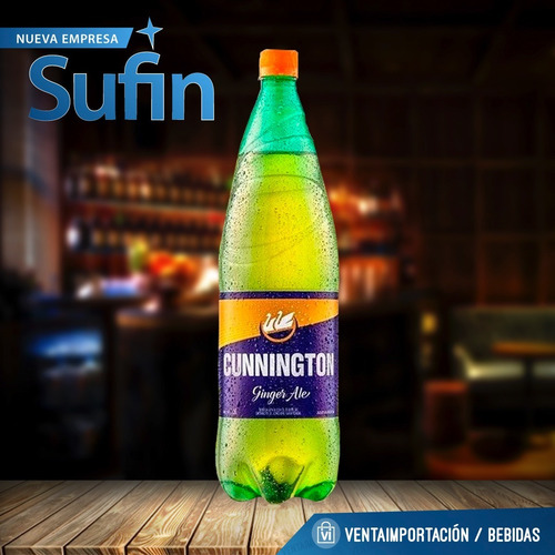 Imagen 2 de 2 de Gaseosa Cunnington Ginger Ale 1.5 Litros Sin Tacc - Sufin
