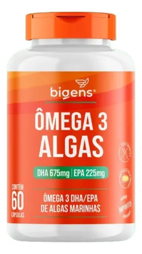 Omega 3 Vegano Algas Dha 675mg + Epa 225mg Por Dosis Bigens Sin