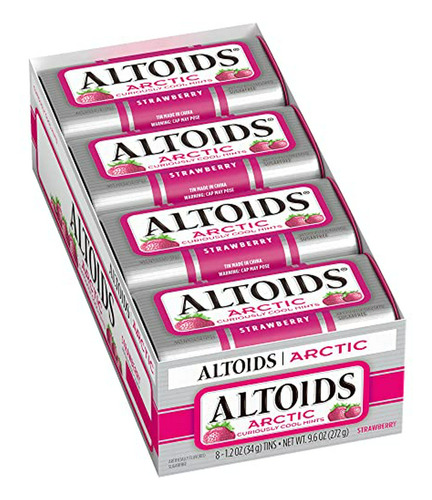 Altoids Menta De Fresa Ártica En Lata 1.2 Oz (pack De 8)