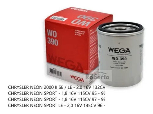 Filtro De Aceite Fiat 128 147 Duna Neon Fiorino Wega Wo390