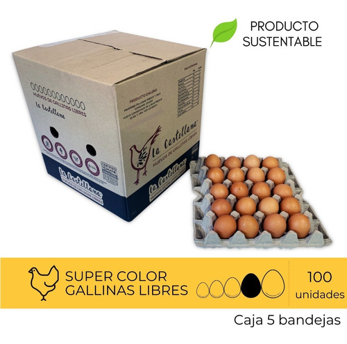 Huevos Super Color 100 Unidades La Castellana Gallina Libre