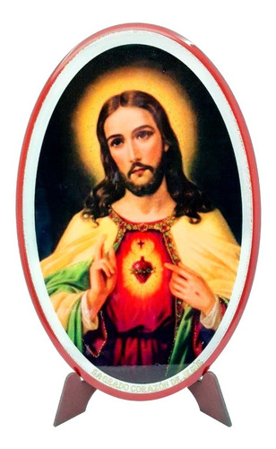 Retablo En Madera Y Resina Sagrado Corazón De Jesús Ref01 