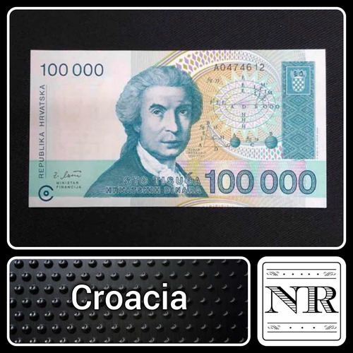 Croacia - Europa - 100000 Dinara - Año 1993 - Unc - P# 27a