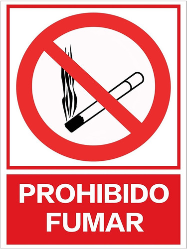 Cartel Prohibido Fumar Vinilo Autoadhesivo C/ Pvc 30x40cm