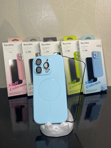 Colores Varios Tpu Con Tecnologia Magsafe, Incluye Mica 9d Azul Claro Ip12