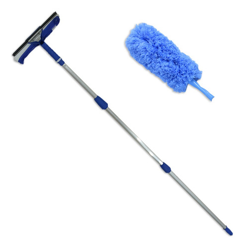 Rodo Limpa Vidros Extensor 9 Mts Com Espanador Eletrostático